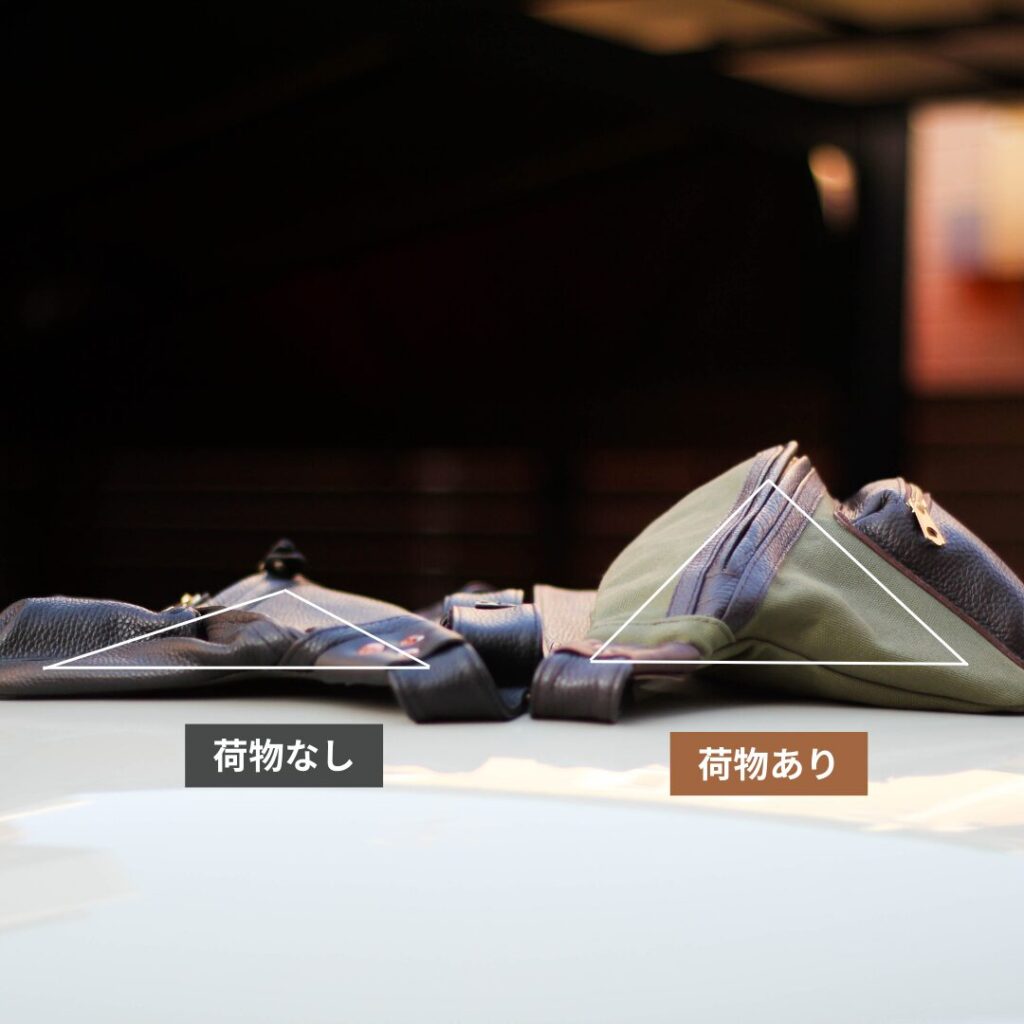 マチのない設計なので使わない時はフラットで小さく収納もできる