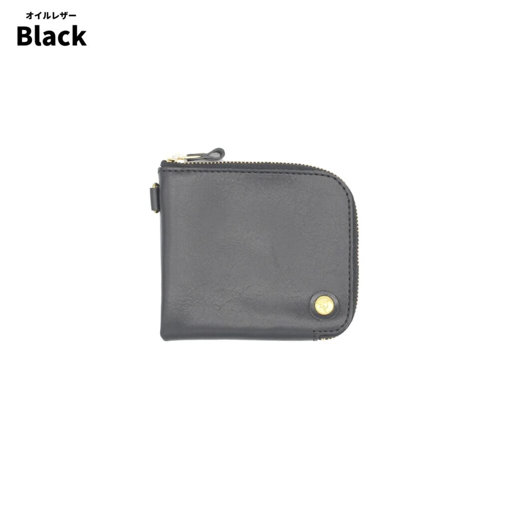 オイルレザーのミニ財布COOPERのブラック