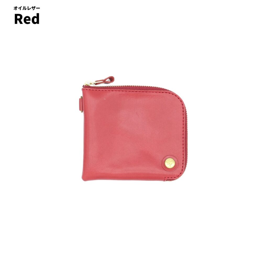 オイルレザーのミニ財布COOPERのレッド