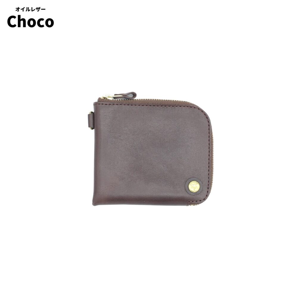 オイルレザーのミニ財布COOPERのチョコ