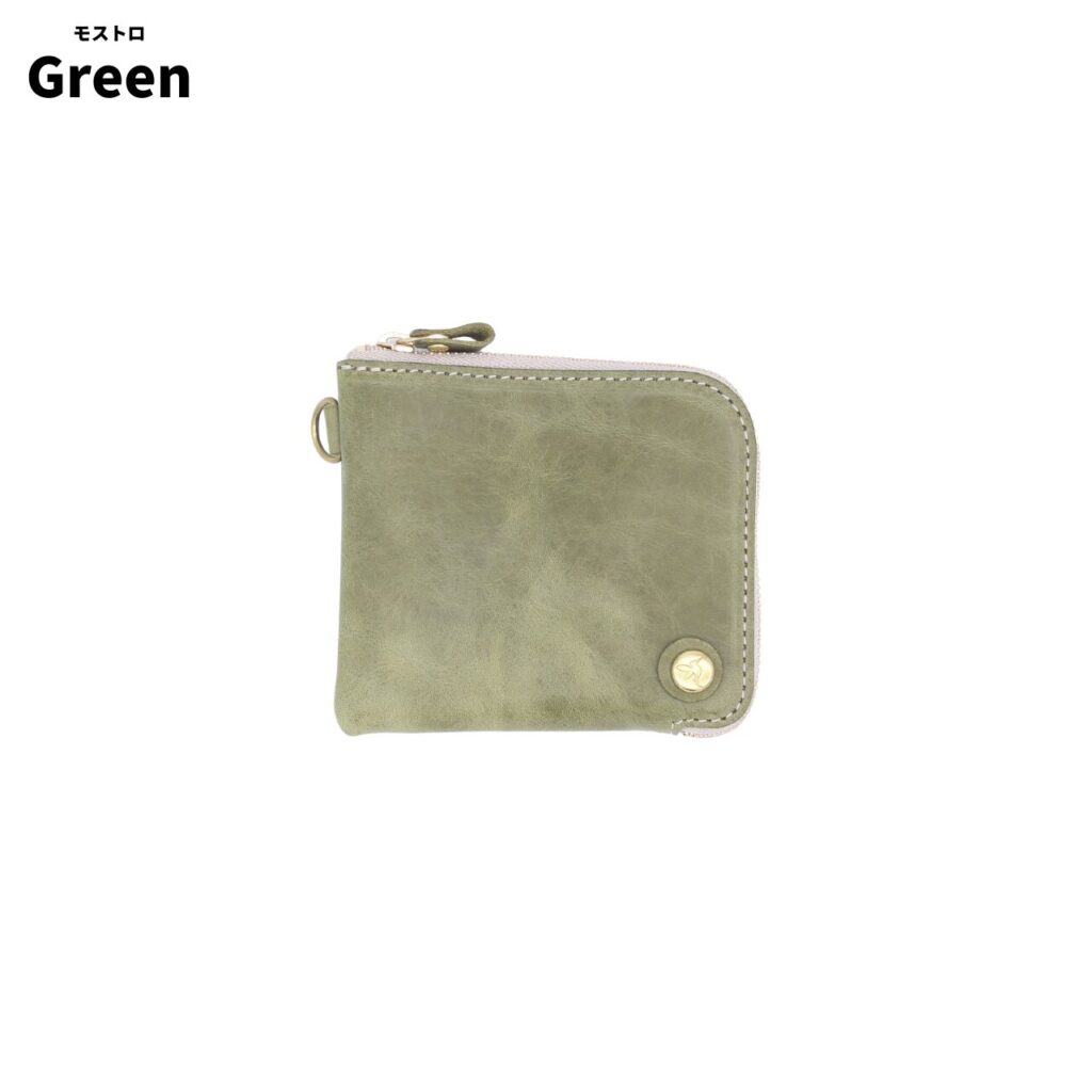 モストロレザーのミニ財布COOPERのグリーン