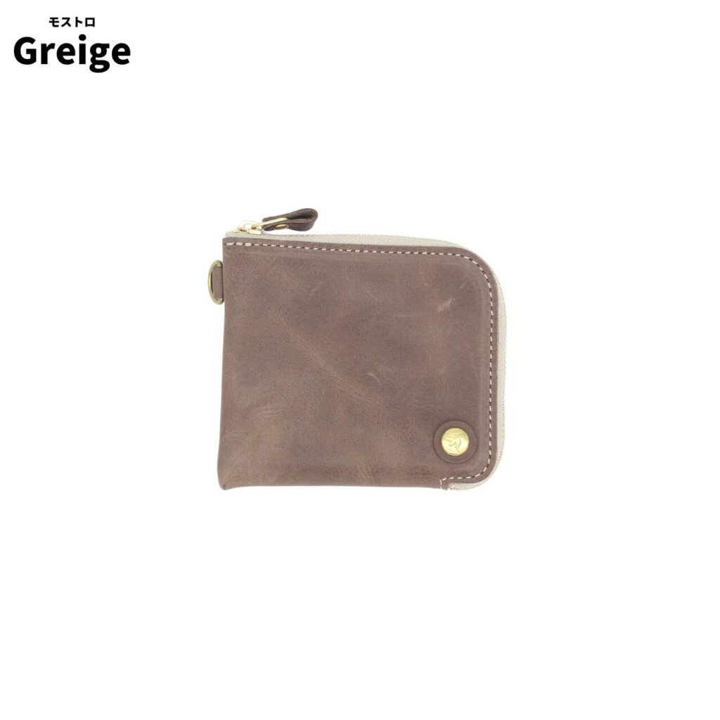 モストロレザーのミニ財布COOPERのグレージュ