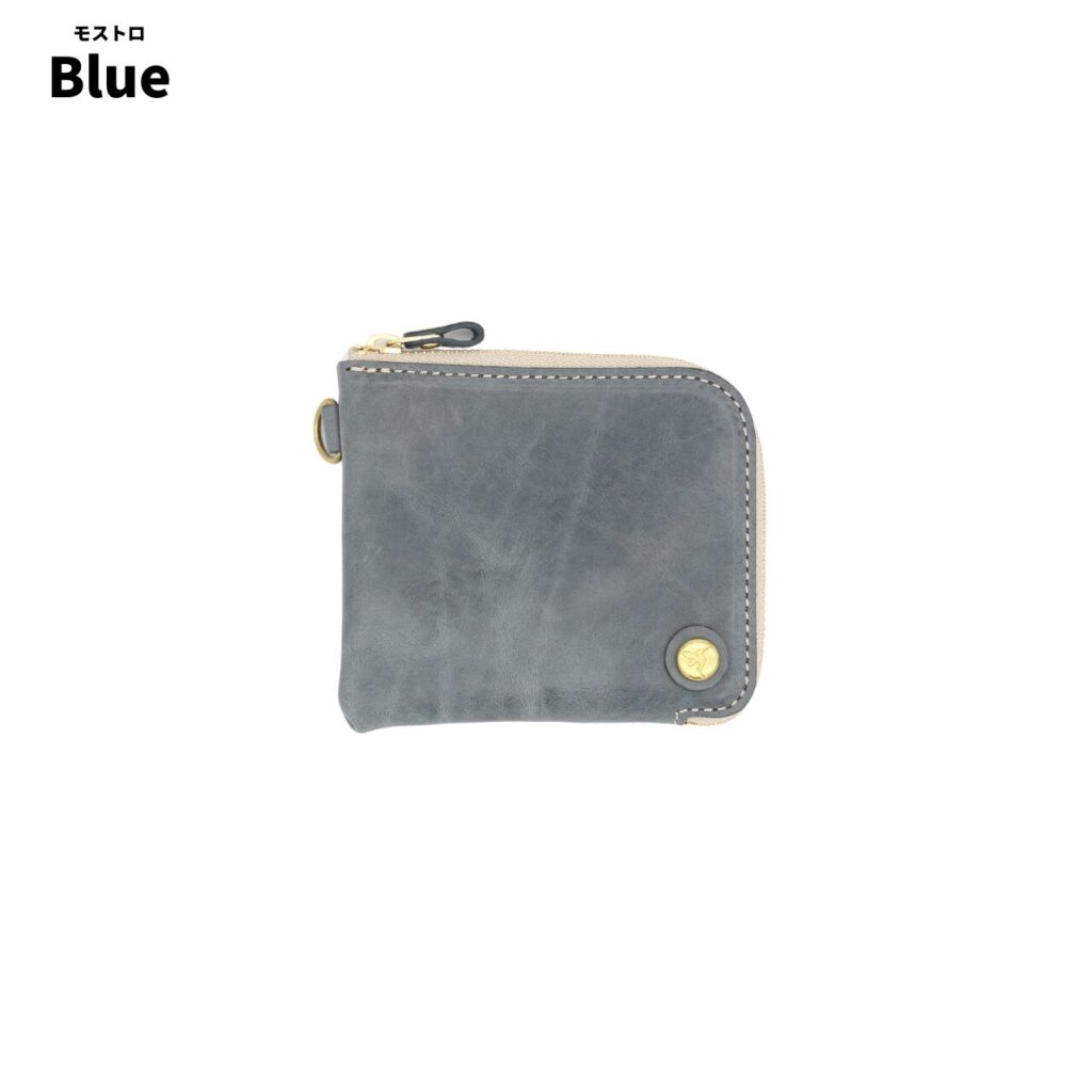 モストロレザーのミニ財布COOPERのブルー