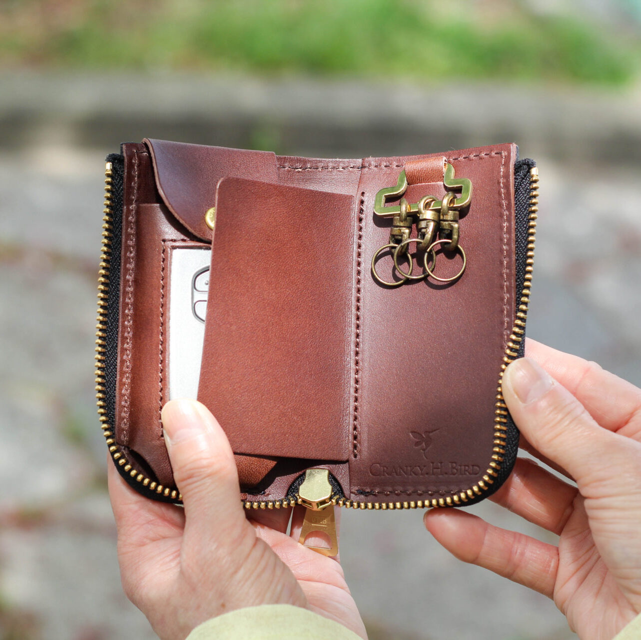 スマートキーケース"GROUND"中面ブラウン